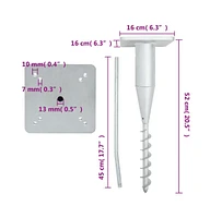 In-Ground Parasol Base with Rod 6.3"x6.3"x20.5" Steel