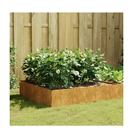 Garden Raised Bed 39.4"x39.4"x16.1" Corten Steel
