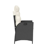 Reclining Patio Chairs 2 pcs with Cushions Poly Rattan