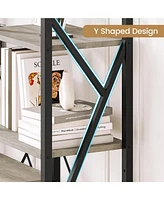 gaomon Triple Wide 5 Tier Bookshelf, Large Industrial Tall Bookcase with 14 Open Shelves, Bookshelf Open Display Shelves with Metal Frame for Home Off