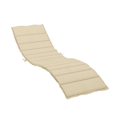 Sun Lounger Cushion Beige 78.7"x19.7"x1.2" Fabric