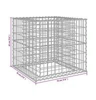 Gabion Basket Silver 27.6"x27.6"x25.6" Galvanized Iron