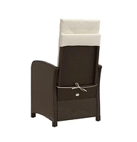 Reclining Patio Chair with Footrest Poly Rattan