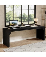 Tribesigns 78.7 Inches Long Computer Desk, Wooden Extra Desk Double Workstation, 2 Person for Home Office, Large Writing Peo