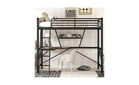 Slickblue Loft Bed with Desk and Shelf for Organized Storage and Space-Saving Bedroom