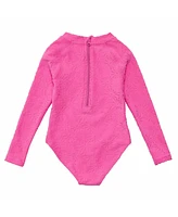 Snapper Rock Big Girls Bubblegum Bloom Ls Surf Suit