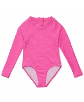 Snapper Rock Little Girls Bubblegum Bloom Ls Surf Suit