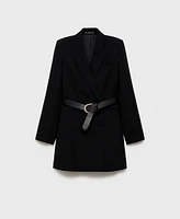 Mango Women's Belted Blazer Dress