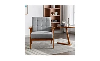 Slickblue Leisure Chair with Solid Wood Armrests and Feet for Comfortable Stylish Seating