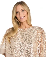 R & M Richards Women's Sequined-Cape Cocktail Dress