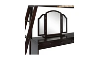 Slickblue Wooden Loft Bed with U-shaped Desk,Storage Compartments and Tri-fold Mirror