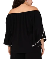 Msk Plus Off-The-Shoulder Ruffle-Sleeve Top