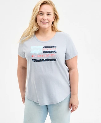 Style & Co Plus Size Printed Graphic T-Shirt, Exclusively at Macy's