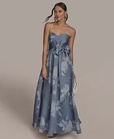 Donna Karan New York Women's Floral-Print Ball Gown