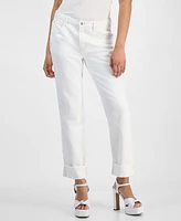 Guess Women's Celia Boyfriend High-Rise Cuffed-Hem Jeans