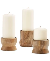 Oake Wood Pillar Candle Holders, Set of 3, Exclusively at Macy's