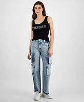 Guess Women's Sleeveless Embellished-Logo Tank Top