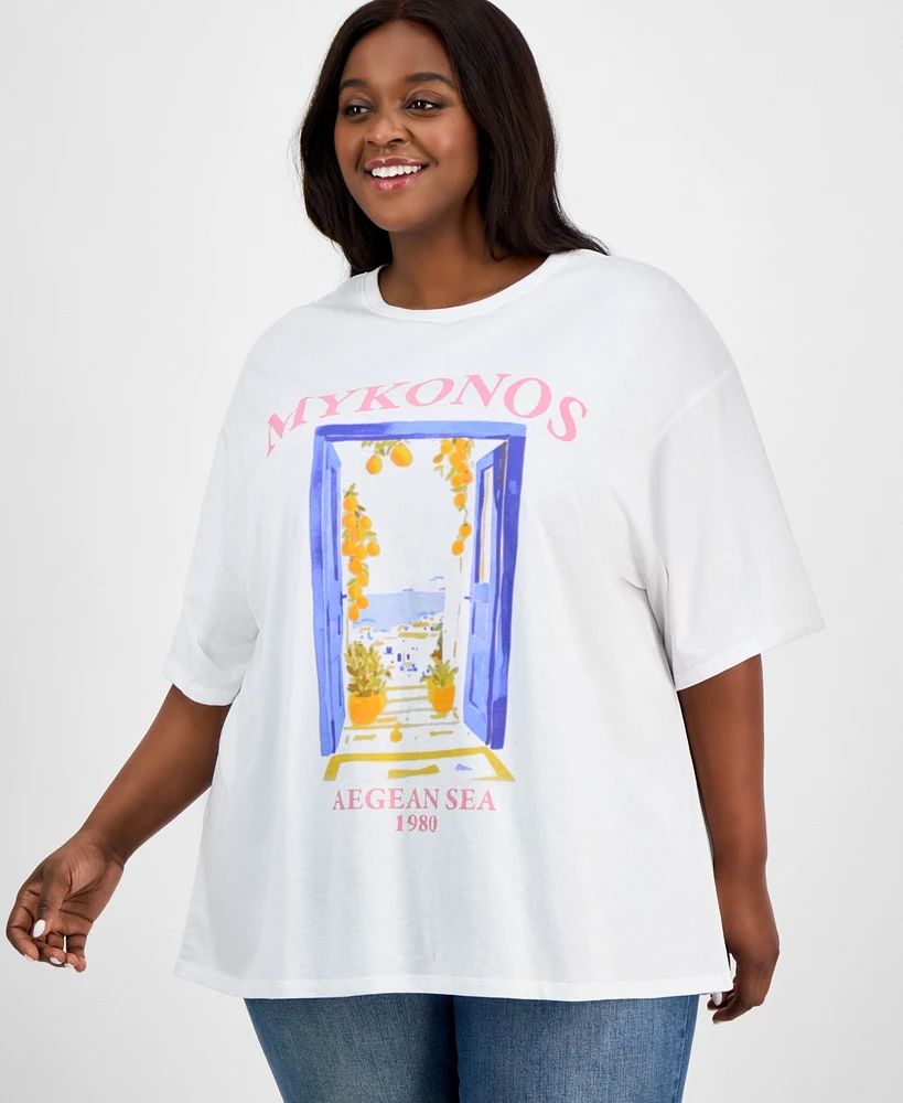 Grayson Threads, The Label Trendy Plus Mykonos Graphic T-Shirt