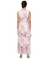 Sl Fashions Women's Floral-Print Chiffon High-Low Dress