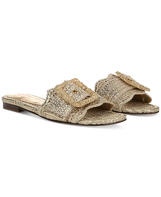 Sam Edelman Women's Bambi Raffia Buckle Slide Sandals