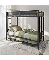 Slickblue Bunk Bed with Trundle for Space-Saving and Extra Sleeping Capacity