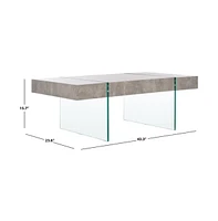 Jacob Rectangular Glass Leg Modern Coffee Table