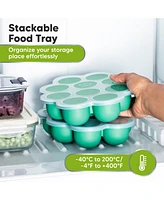 KeaBabies Prep Silicone Baby Food Freezer Tray with Clip-on Lid, 2oz x 10 Molds, Bpa-Free Storage
