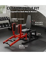 Er Kang Hip Abductor Machine, Abductor Adductor Machine Plate-Loaded, Inner and Outer Thigh Machine with 6 Levels Gear System, Glute Machines Home Gym