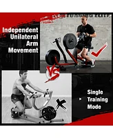 Er Kang Seated Row Machine, Back Machine Gym Equipment Plate Loaded, Adjustable Lat Machine with Independent Arms & Multi Grip Positions, 400LBS Capac