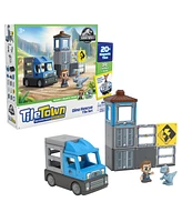 Tile Town Jurassic World Dino Rescue Magnetic Tiles Playset, 22 Piece