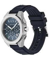 A|X Armani Exchange Men's Quartz Chronograph Blue Silicone Watch, 42mm