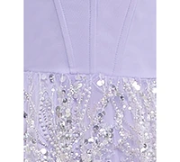 Violet Weekend Juniors' Sequin Pearl Corset Gown