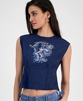 Guess Women's Nautical Or Nice Crewneck Corset Top