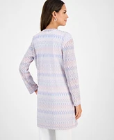 Kasper Women's Chevron-Knit Tie-Front Cardigan
