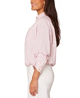 Democracy Women's 3/4-Sleeve Bubble-Hem Shirt