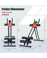 Foldable Adjustable Core Abdominal Trainer with 3 Adjustable Resistance and Lcd Display