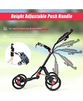 4 Wheels Folding Golf Pull Push Cart Trolley