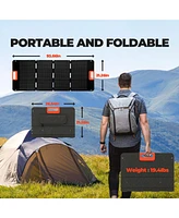 Mondawe Black Portable Power Station 647Wh 25.9V 25Ah with 200W Solar Panels
