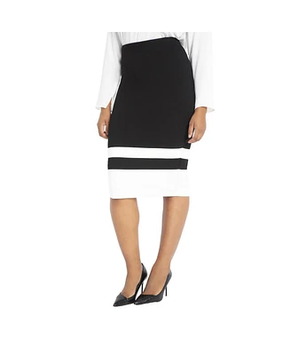 Eloquii Women's Plus Colorblock Column Skirt