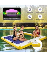 8 ft x 8 ft Inflatable Dock Platform with Mesh Swim Lounge