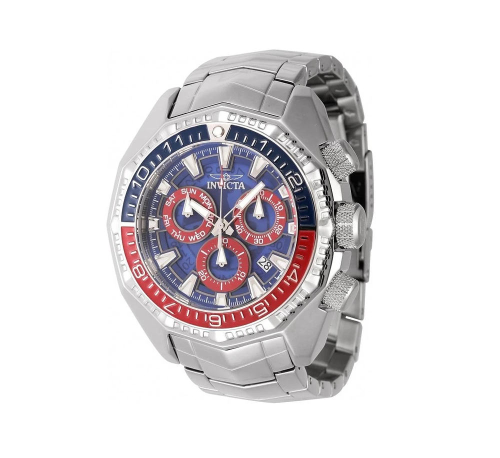 Invicta Men's 44296 Akula Quartz Chronograph Blue, Red, Dark Blue Dial Watch