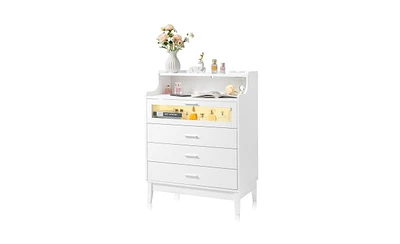 Four-Drawer Cabinet with Compartments for Organized Storage and Easy Access in Bedroom