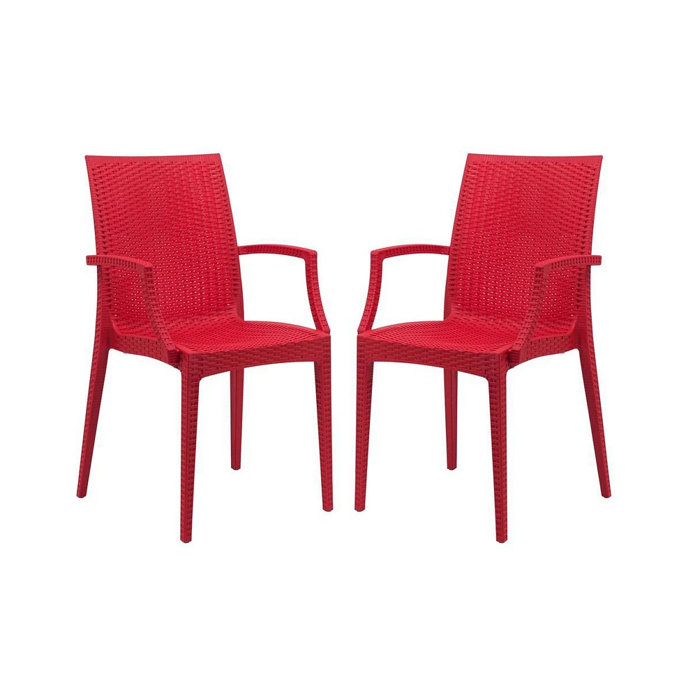 Weave Mace Indoor/Outdoor Chair (With Arms), Set of 2