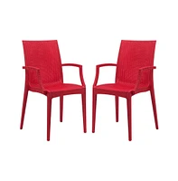 Weave Mace Indoor/Outdoor Chair (With Arms), Set of 2