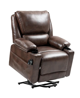 Homcom Lift Recliner Chair, Power Sofa with Massage and Heat,