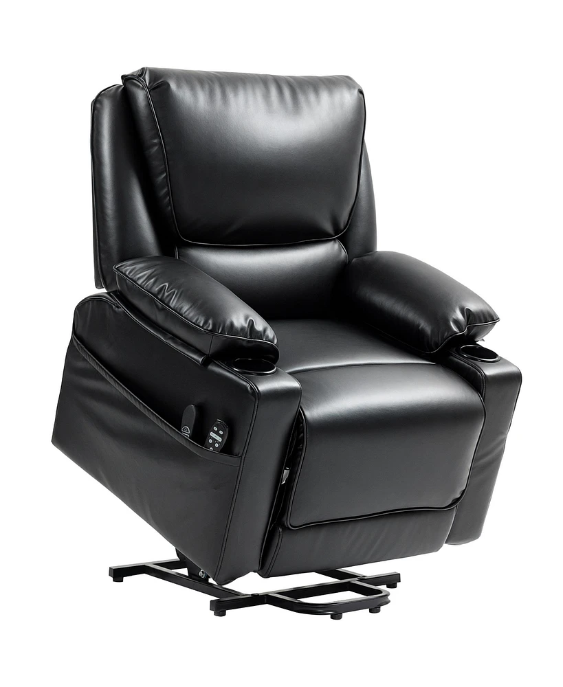 Homcom Lift Recliner Chair, Power Sofa with Massage and Heat,