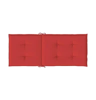 Garden Highback Chair Cushions 6 pcs Red 47.2"x19.7"x1.2" Fabric