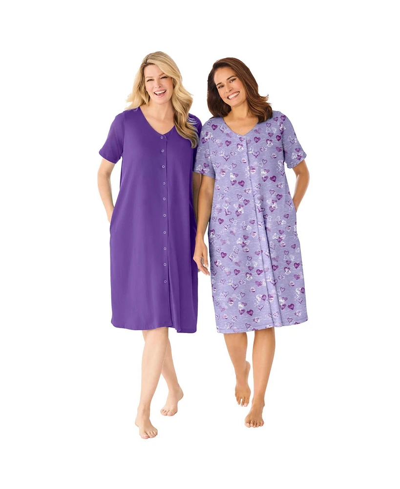 Dreams & Co. Women's Plus Co 2-Pack Sleepshirt