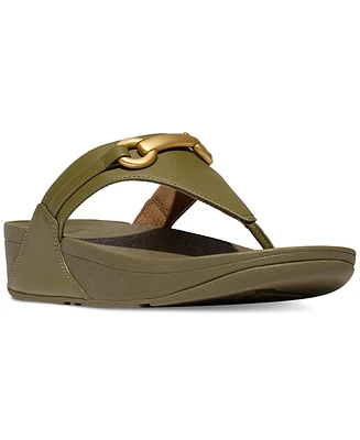 FitFlop Women's Lulu Chunky Snaffle Leather Toe-Post Sandals