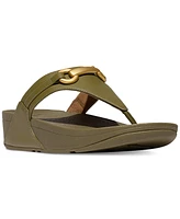 FitFlop Women's Lulu Chunky Snaffle Leather Toe-Post Sandals